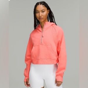 Lululemon Raspberry Cream Scuba 1/2 zip